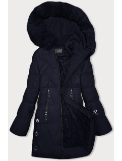 Tmavě modrá dámská zimní bunda s kožešinovou podšívkou S'west (R8166-3)