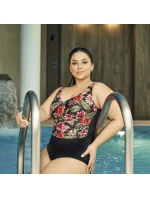 Dámské jednodílné plavky 60 black Floral - AVA Dámské jednodílné plavky 60 black Floral - AVA