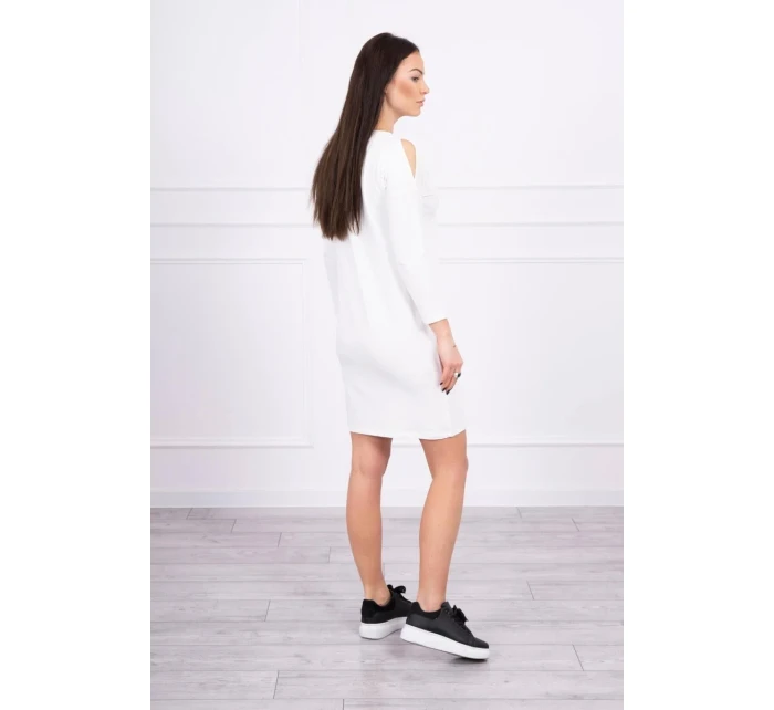 Šaty s potiskem Honey model 18744042 ecru - K-Fashion Šaty s potiskem Honey model 18744042 ecru - K-Fashion