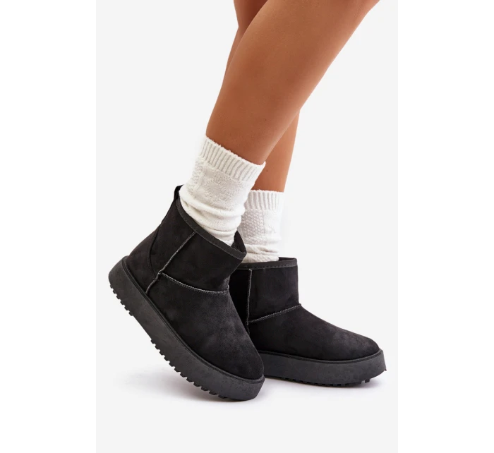 Dámské Sněhule Na Platformě Z Eko Semiše Černé Atteria Dámské Sněhule Na Platformě Z Eko Semiše Černé Atteria