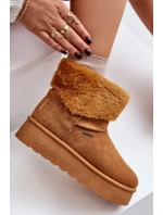 Sněhule na platformě s kožíškem Big Star model 21677558 Camel - Big Star Shoes