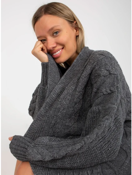 Dámský svetr LC SW model 17650084 tmavě šedý - FPrice Dámský svetr LC SW model 17650084 tmavě šedý - FPrice