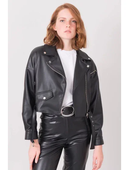 Dámská kožená motorkářská bunda model 16267246 BSL - FPrice