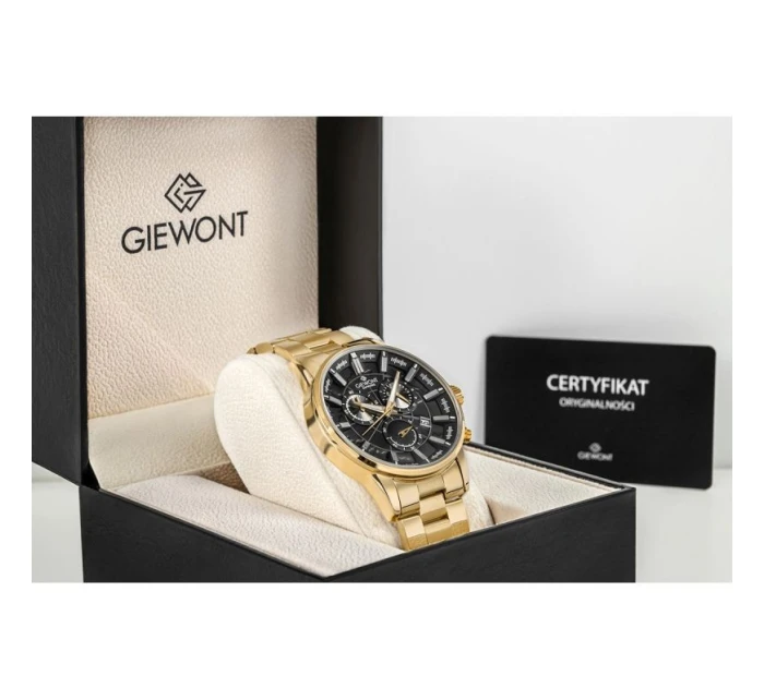 Pánské hodinky Giewont Chronograph Sapphire Gold Black GW4580-B4