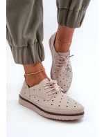 Bílé dámské kožené polobotky model 21655704 - S.Barski