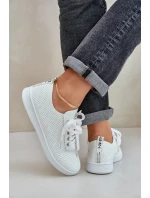 Dámské Ažurové Šněrovací Tenisky Světle Béžové model 21684935 - Boto Dámské Ažurové Šněrovací Tenisky Světle Béžové model 21684935 - Boto