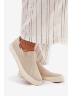 Dámské Tenisky Slip-On Big Star RR274721 Béžové Dámské Tenisky Slip-On Big Star RR274721 Béžové