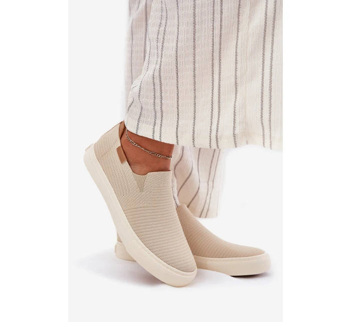 Dámské Tenisky Slip-On Big Star RR274721 Béžové Dámské Tenisky Slip-On Big Star RR274721 Béžové