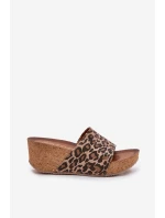 Kožené Dámské Pantofle Na Podpatku Leopardí model 21698620 - Zazoo