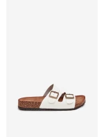 Dámské Pantofle Na Korkové Platformě S Přezkami Bílé Vesina Dámské Pantofle Na Korkové Platformě S Přezkami Bílé Vesina