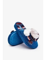 Dětské papuče na silné podrážce s medvídkem, modré, Dasca Dětské papuče na silné podrážce s medvídkem, modré, Dasca