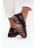 Lakované dámské mokasíny Artiker – černé