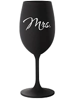 MRS. - černá sklenice na víno 350 ml