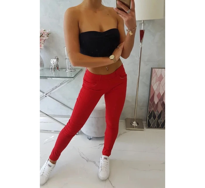 Dámské kalhoty 2628-1 červená - Kesi Dámské kalhoty 2628-1 červená - Kesi