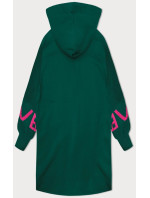 Tmavě zelený teplákový přehoz přes oblečení se svetrovými rukávy (5759)