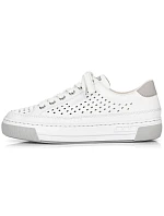 Rieker W RKR642 bílá kožená prolamovaná obuv