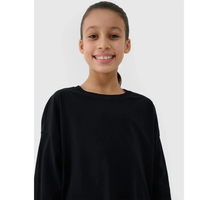 Dívčí oversize hladký rukáv s dlouhým rukávem model 21435569 - 4F Dívčí oversize hladký rukáv s dlouhým rukávem model 21435569 - 4F