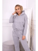 Hřejivá souprava s mikinou se zavazováním vpředu šedá