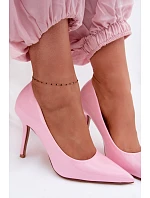 Klasické lakované lodičky z umělé kůže růžové model 22092148 - Boto
