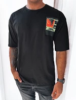 Pánské bavlněné tričko s potiskem černé FashionStreet RX5304