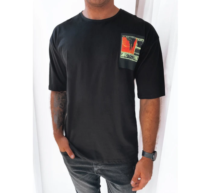 Pánské tričko s potiskem černé Dstreet RX5304 Pánské tričko s potiskem černé Dstreet RX5304