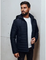 Pánská přechodná prošívaná bunda s kapucí tmavě modrá FashionStreet TX5008
