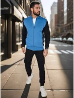 Pánská mikina na zip se stojáčkem modrá FashionStreet BX5905
