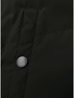 Krátká dámská vesta v army barvě se stojáčkem a kapucí J Style (5M3151-136)