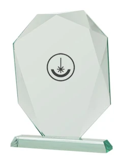 Gravírovaná skleněná trofej s pouzdrem