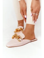 Dámské Nazouváky S řetízkem Béžové model 21549937 On Me - Boto Dámské Nazouváky S řetízkem Béžové model 21549937 On Me - Boto