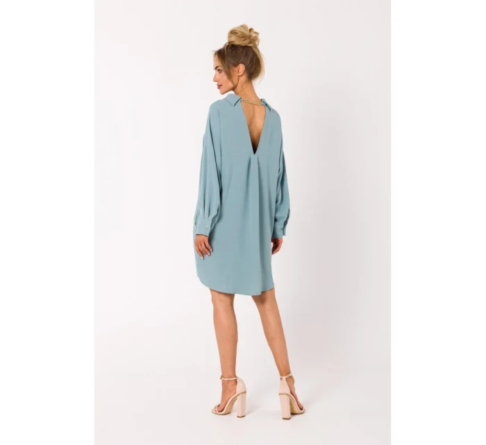 model 18383473 Košilové šaty s ozdobným řetízkem agave - Moe