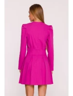 M884 Denimové šaty - růžové