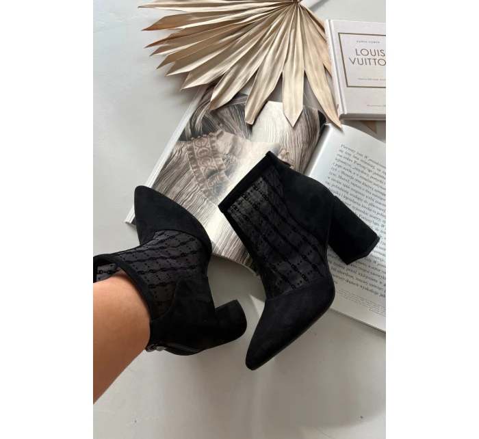 Dámské botky na sloupku D&A – černé Dámské botky na sloupku D&A – černé