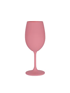 Růžová sklenice na víno 350 ml