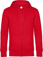 B&C KING Zipped Hood_° Pánská mikina s kapucí 01.U03K red