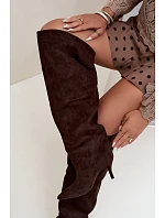 Dámské kožené kozačky na zip Czekoladowe Corly Dámské kožené kozačky na zip Czekoladowe Corly