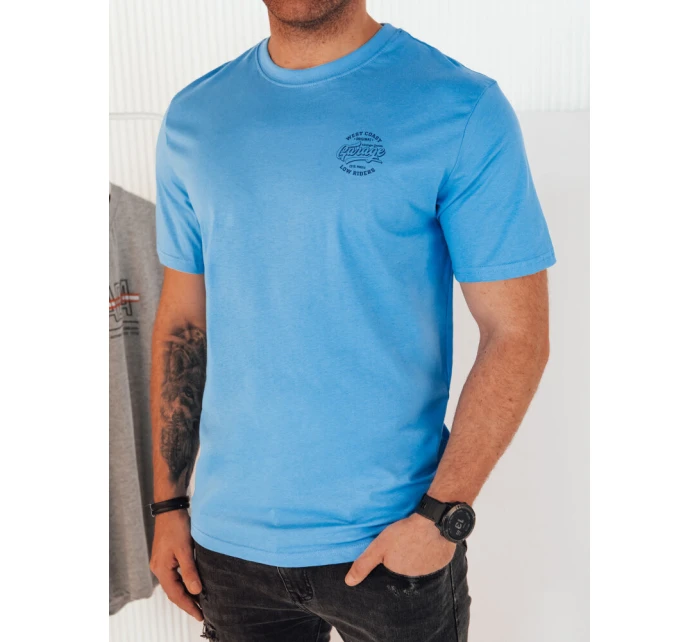 Pánské světle modré tričko s potiskem FashionStreet RX5417