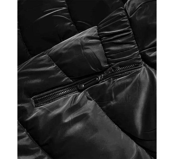 KRÓTKA BŁYSZCZĄCA KURTKA DAMSKA CZARNA model 21244098 - S'WEST