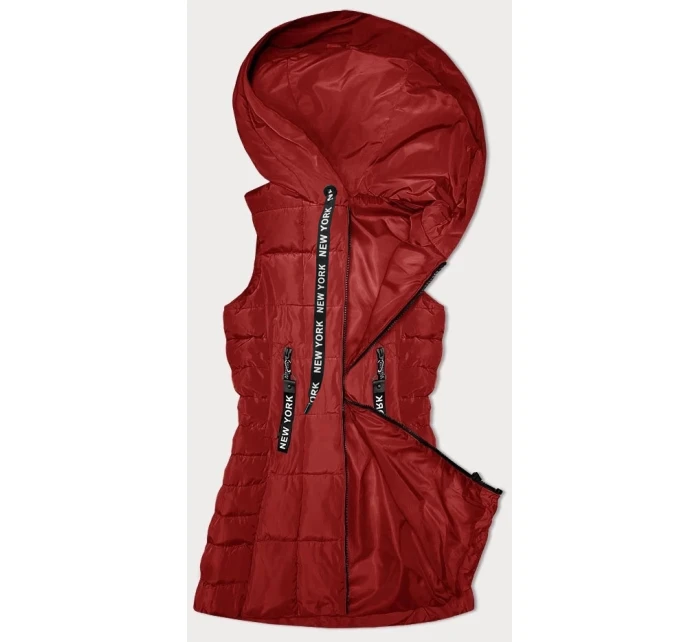 Červená dámská vesta s kapucí model 21339618 - S'WEST