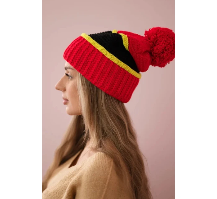 Dámská čepice Kinga K297 červená+kiwi+černá Dámská čepice Kinga K297 červená+kiwi+černá