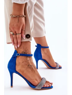 Semišové Sandály Na Vysokém Podpatku S model 21622495 Modre Moments - Boto