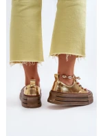 Dámské tenisky na platformě model 21650185 Zlaté - Goe