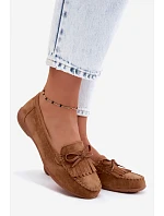 Dámské mokasíny z přírodní semišové kůže Camel model 22147661 - EVENTO
