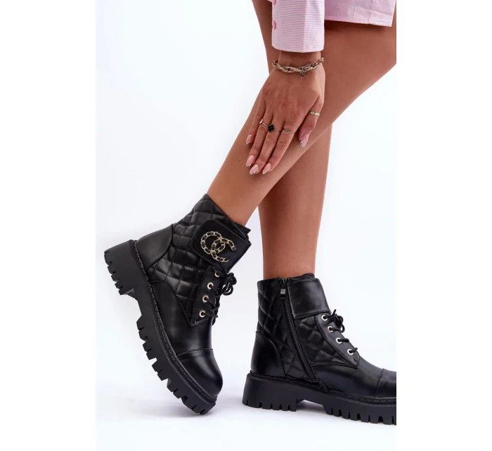 Dámské Pracovní Boty S Dekorací, Černá Toye Dámské Pracovní Boty S Dekorací, Černá Toye