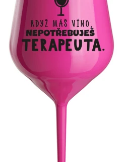 růžová nerozbitná sklenice na víno 470 ml model 21865040 - Giftela
