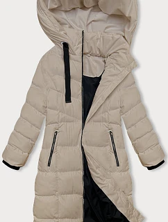 Světle béžová delší dámská zimní bunda model 21246127 - J.STYLE