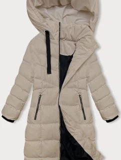 Světle béžová delší dámská zimní bunda model 21246127 - J.STYLE