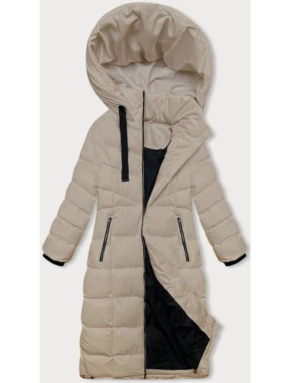 Světle béžová delší dámská zimní bunda model 21246127 - J.STYLE