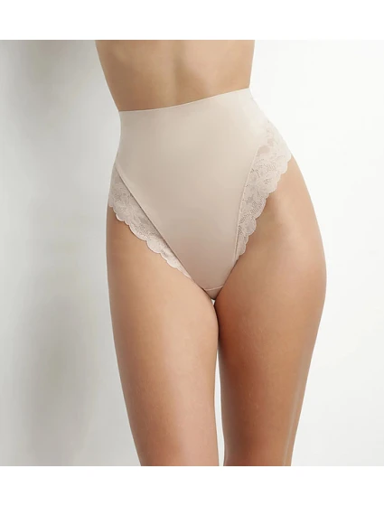 Dámská krajková tanga s vysokým pasem DIM DELICATE THONG - DIM - tělová