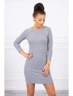 Šaty s ozdobnými knoflíky šedé Šaty s ozdobnými knoflíky šedé